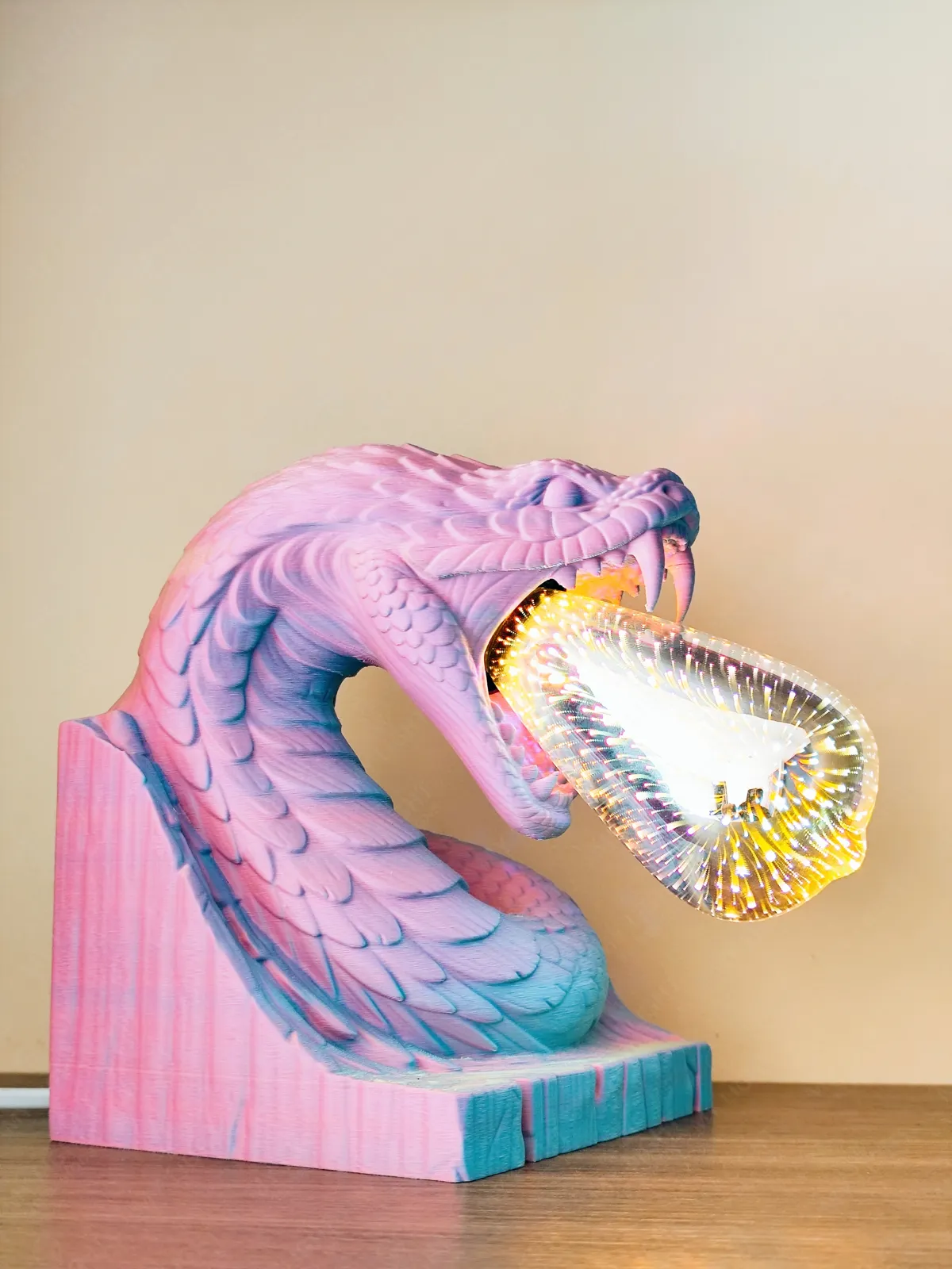 Carved Serpent Lamp, photo 4 of 4 - Carved Serpent Lamp Lamps & Lighting