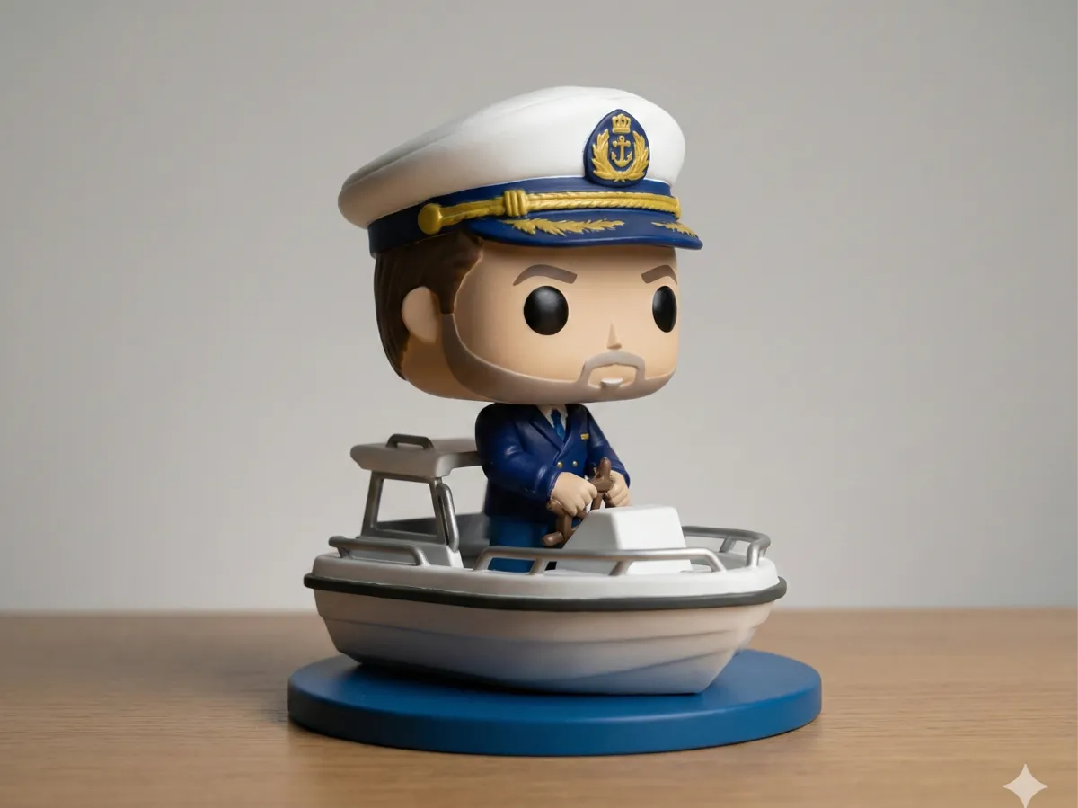 Capitán de Barco en Lancha - Figura Estilo Pop