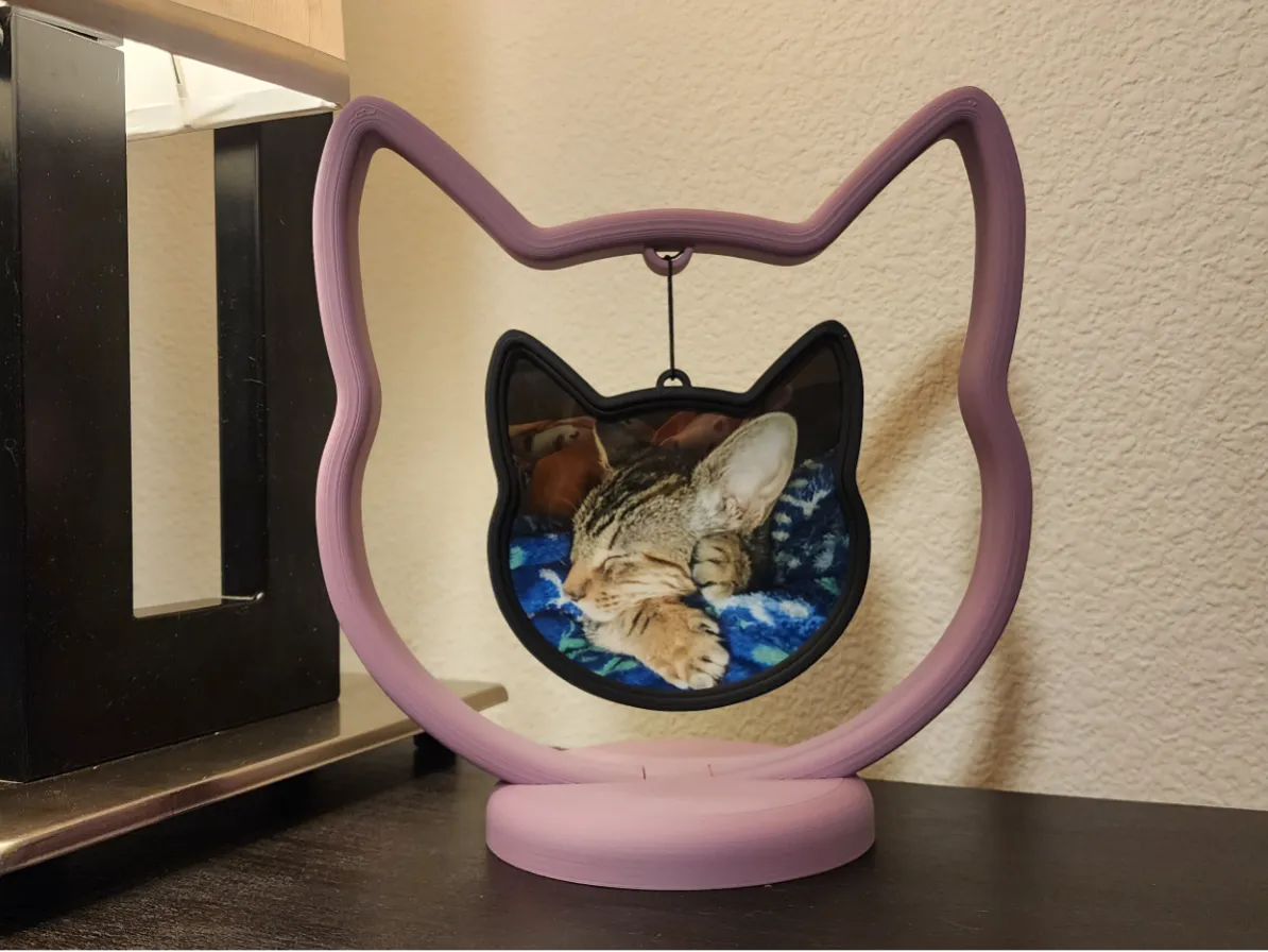 Cute Cat Silhouette Picture Frame - 4x6in