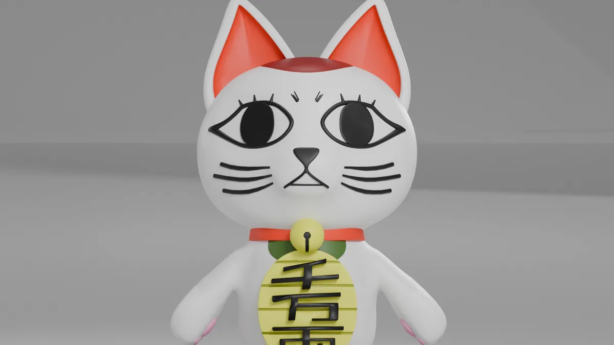 Turbo granny lucky cat from dandadan, photo 2 of 2 - Turbo granny lucky cat from dandadan Miniatures