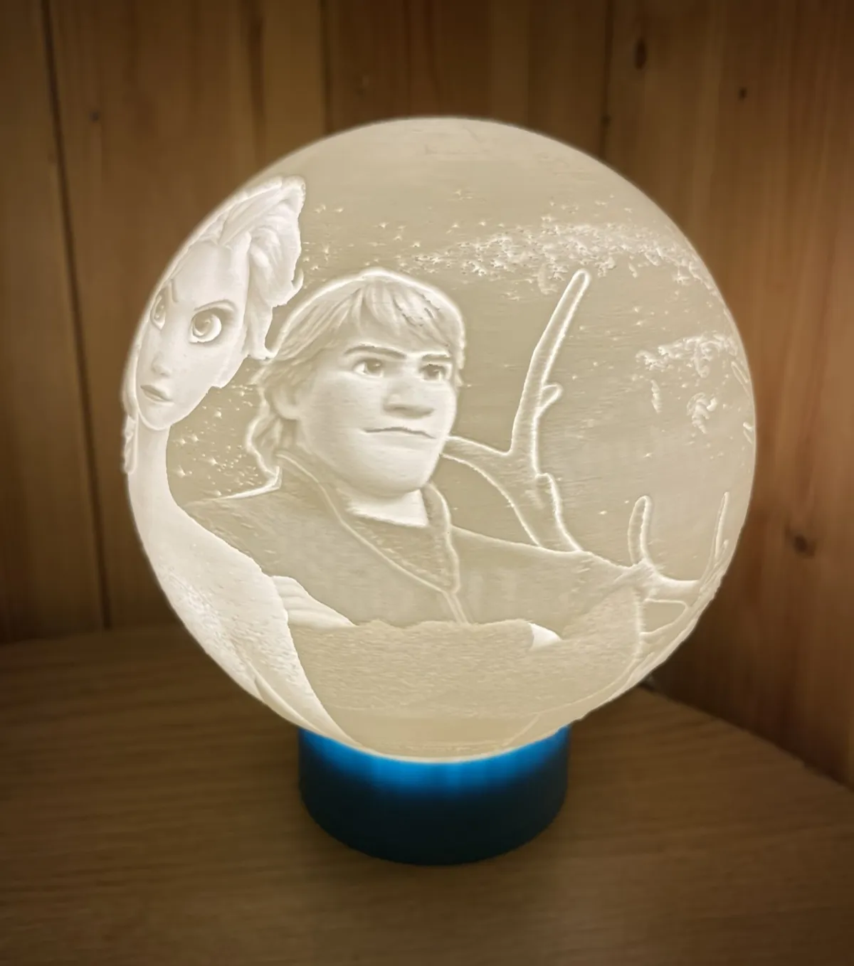 Frozen Lithophane Lamp (with MH001 LED Insert), photo 3 of 4 - Frozen Lithophane Lamp (with MH001 LED Insert) Home Decor Items