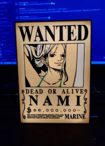 One Piece Wanted Nami Lampe / Lightbox - Signs & Logos, in stock in India