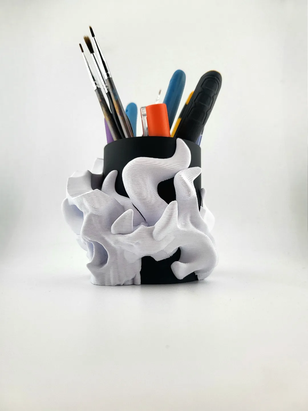 pen holder tools brush fire skull, photo 2 of 4 - pen holder tools brush fire skull Tools