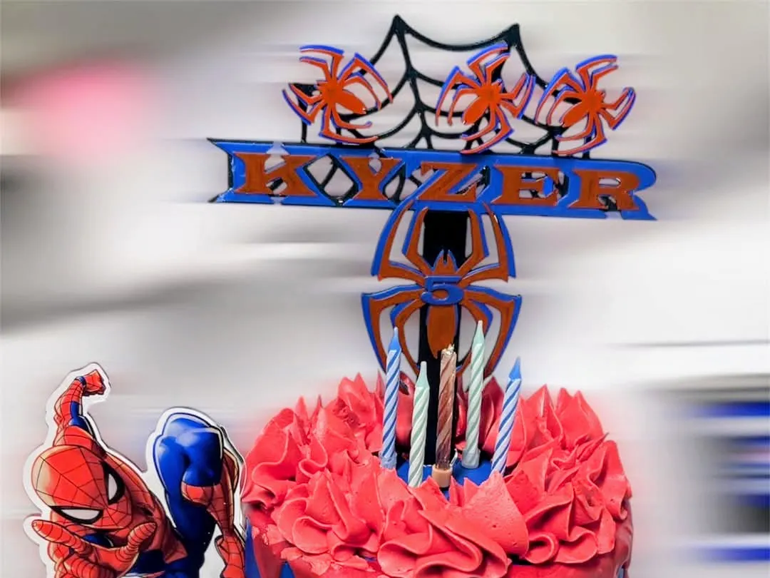 Personalized Spiderman Cake Topper