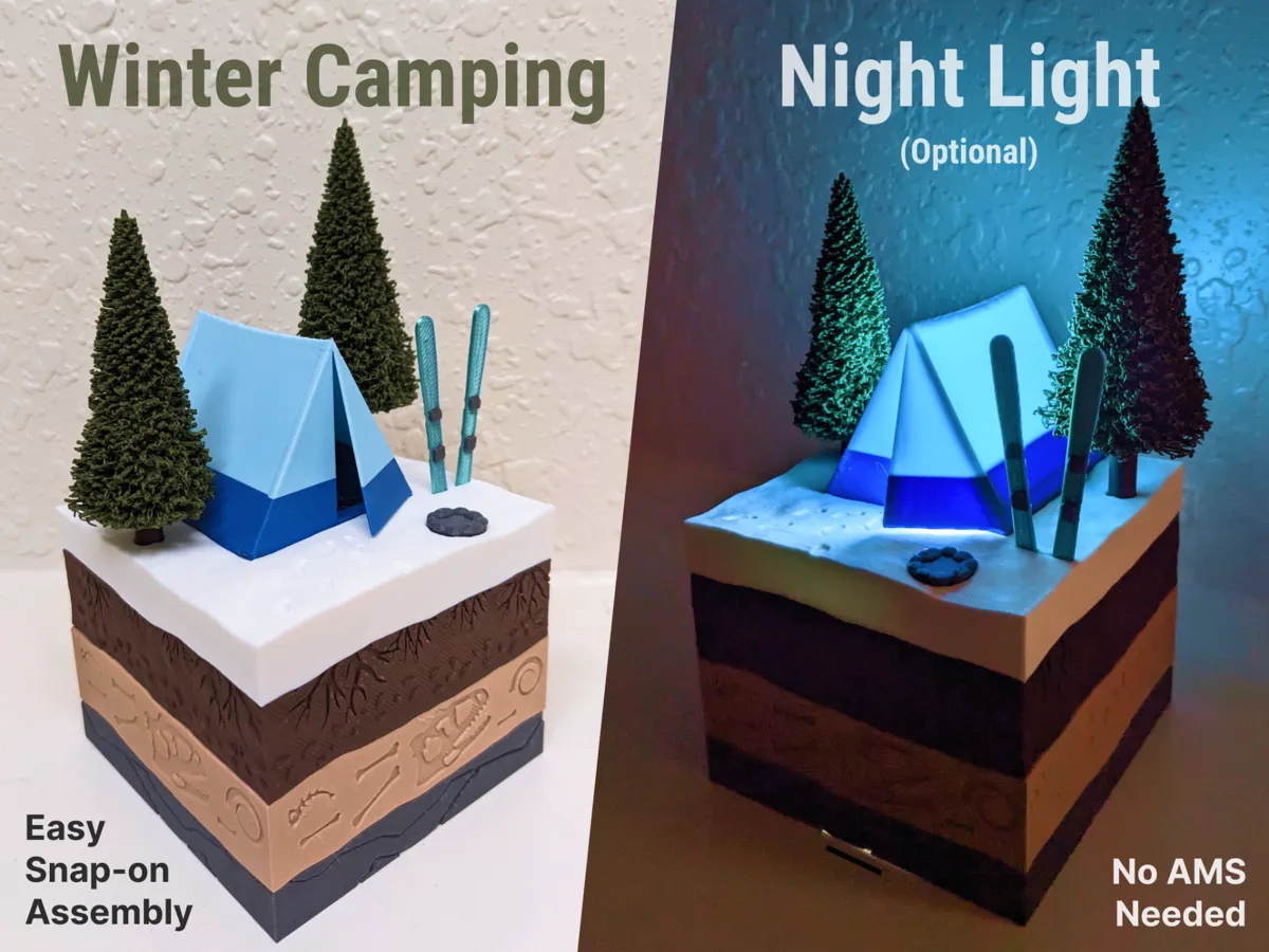 Winter Camping Biome with Optional Night Light