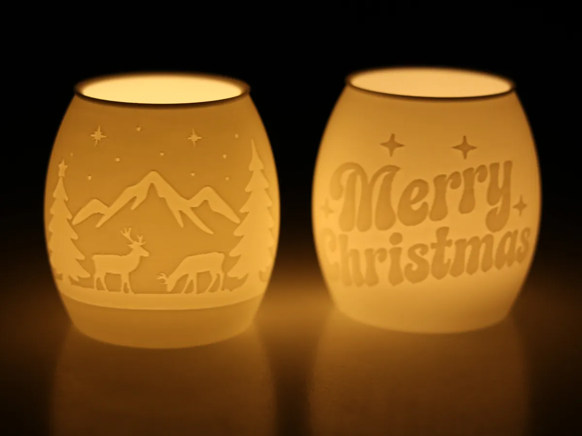 Reindeer Christmas Tealight Lamp Set