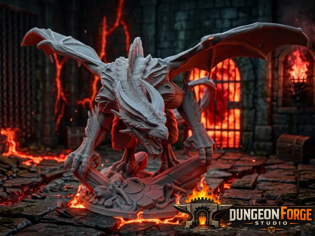 D&D miniature - Fire Dragon #2 - Infernal Fury