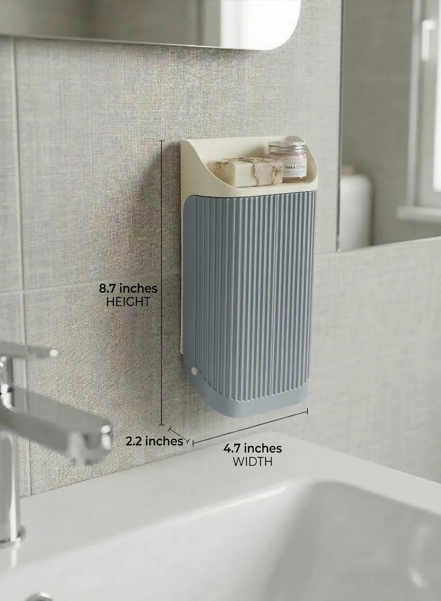 NAMI Wall-Mounted Bathroom Caddy Fluted Organizer, photo 3 of 4 - NAMI Wall-Mounted Bathroom Caddy Fluted Organizer Bath & Personal Care