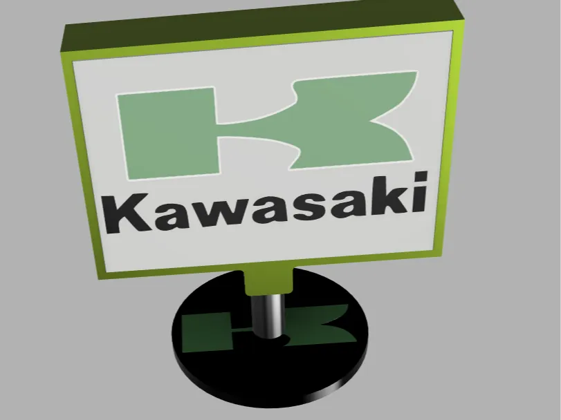 BOX LUMINEUSE SUR DEMANDE FREE : logo kawasaki - Bike & Scooty Accessories, in stock