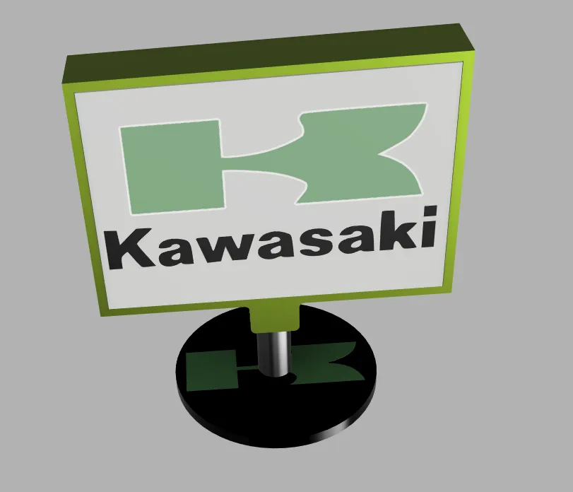 BOX LUMINEUSE SUR DEMANDE FREE : logo kawasaki, photo 2 of 2 - BOX LUMINEUSE SUR DEMANDE FREE : logo kawasaki Car & Vehicle