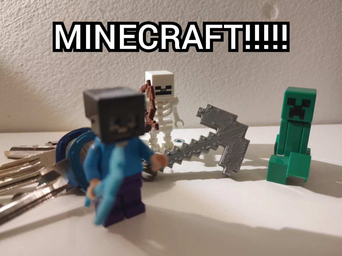 Minecraft pickaxe keychain, photo 3 of 4 - Minecraft pickaxe keychain Fashion