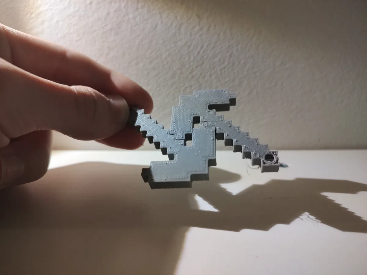 Minecraft pickaxe keychain, photo 4 of 4 - Minecraft pickaxe keychain Fashion