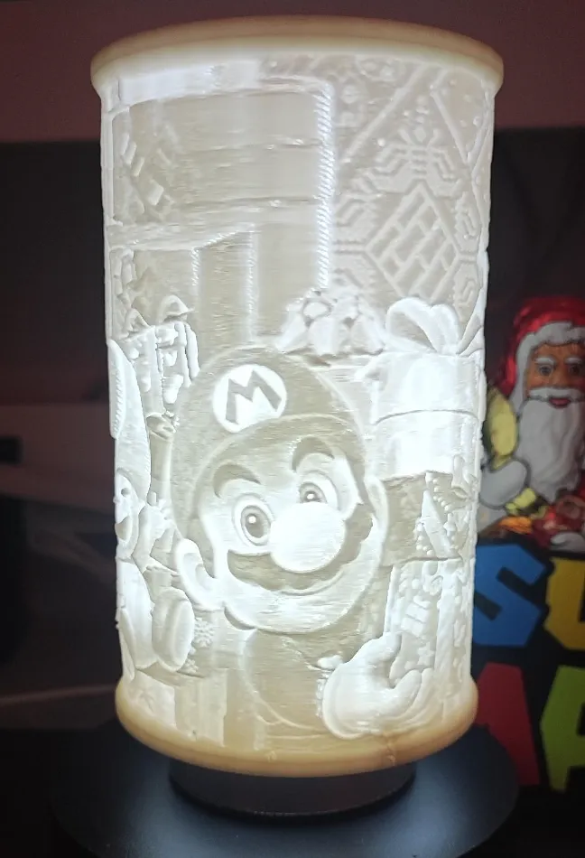 Weihnachten mit Mario Peach Luigi Lithophan Bild - Photo Art & Lithophanes, in stock in India