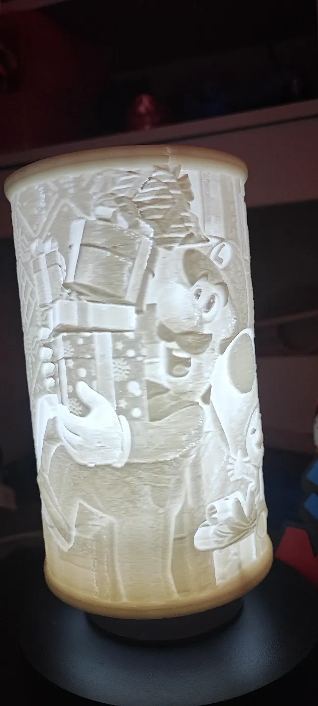 Weihnachten mit Mario Peach Luigi Lithophan Bild, photo 2 of 3 - Weihnachten mit Mario Peach Luigi Lithophan Bild Generative Art