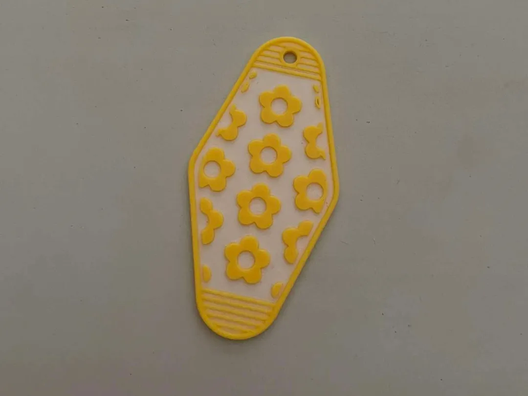 Flower retro motel keychain