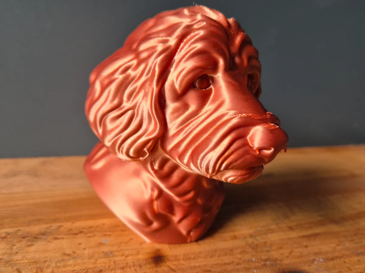 Golden Doodle Bust, Realistic Dog Sculpture - Classical Busts & Heads, in stock