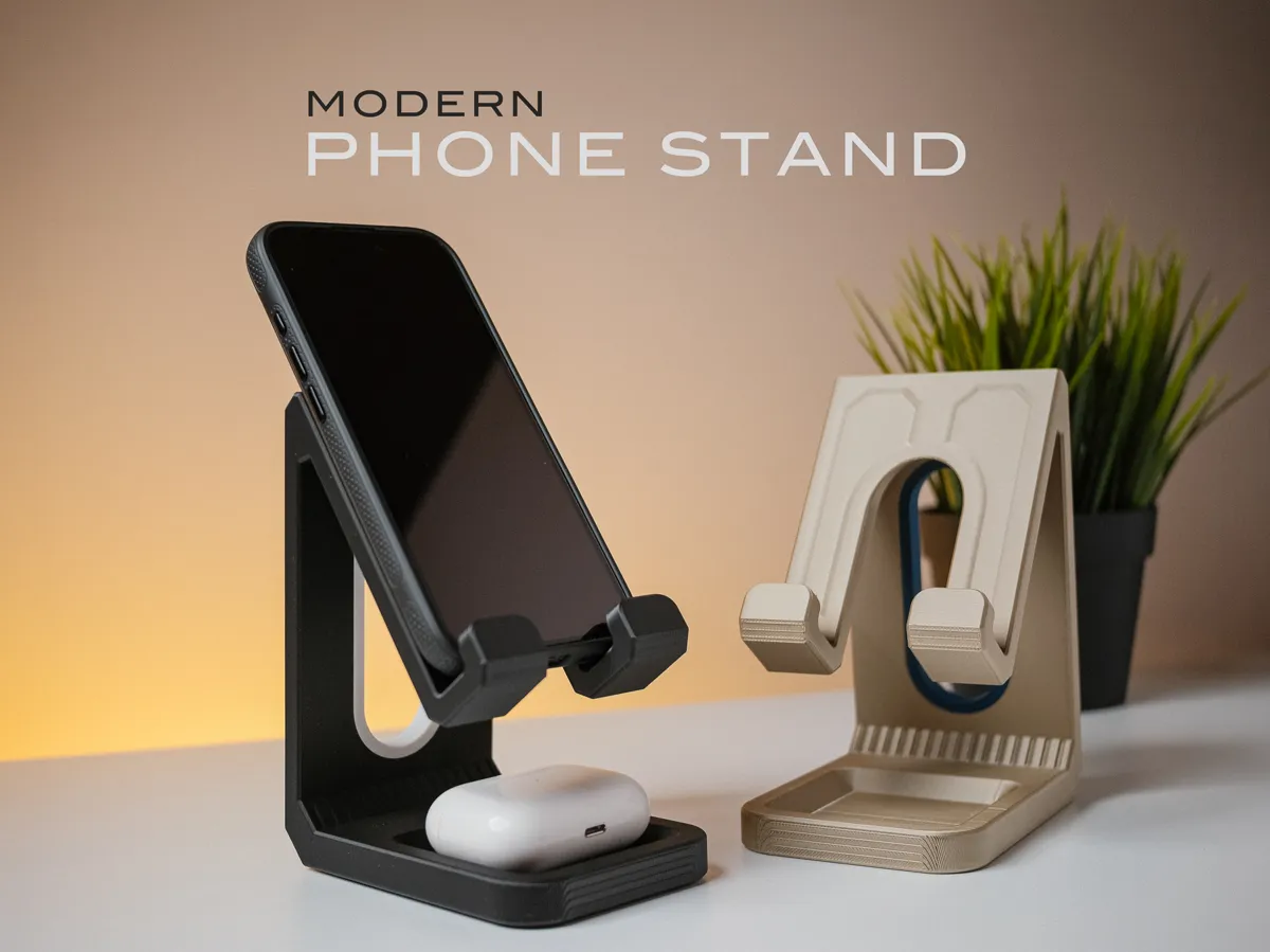 Modern Desk Phone Stand with Tray