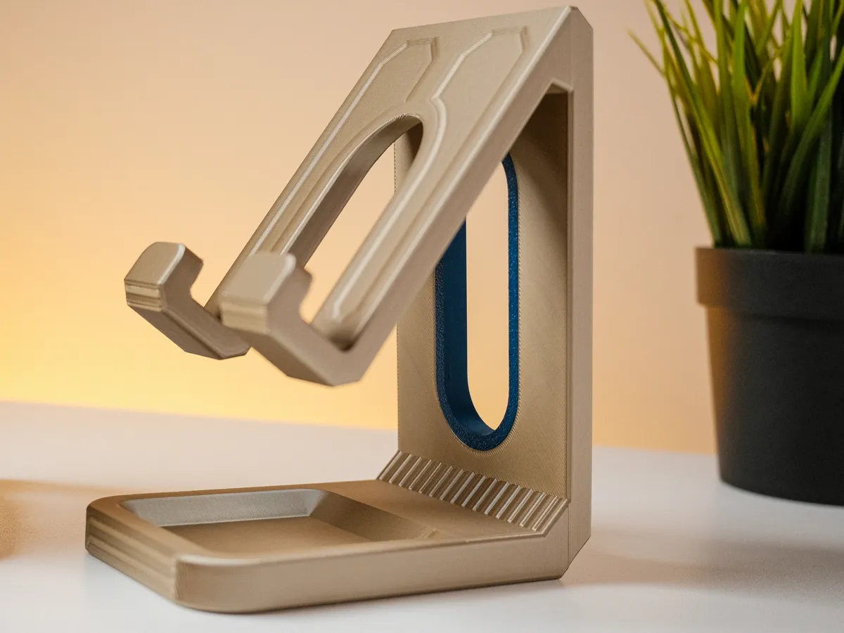 Modern Desk Phone Stand with Tray, photo 3 of 4 - Modern Desk Phone Stand with Tray Mobile & Device Accessories
