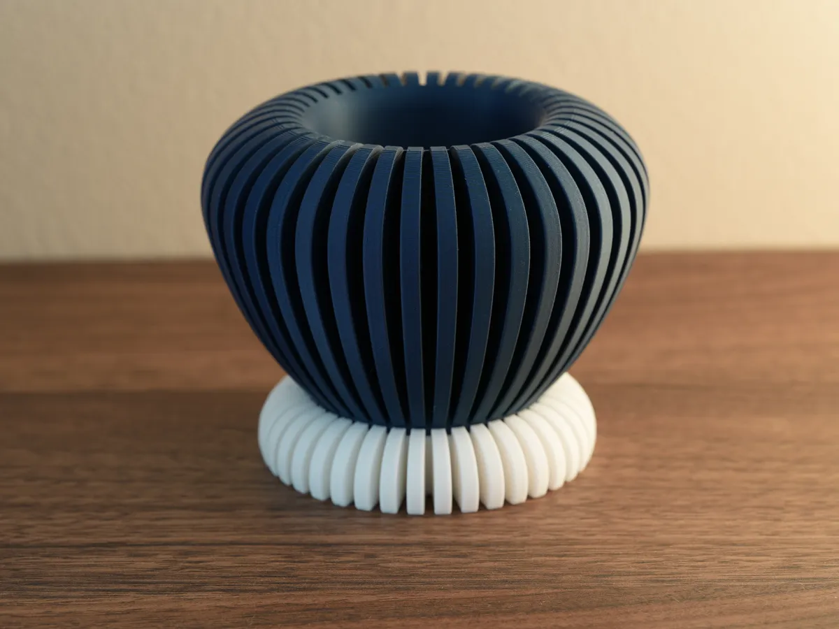 Ribbed Pot with Saucer, photo 2 of 4 - Ribbed Pot with Saucer Household