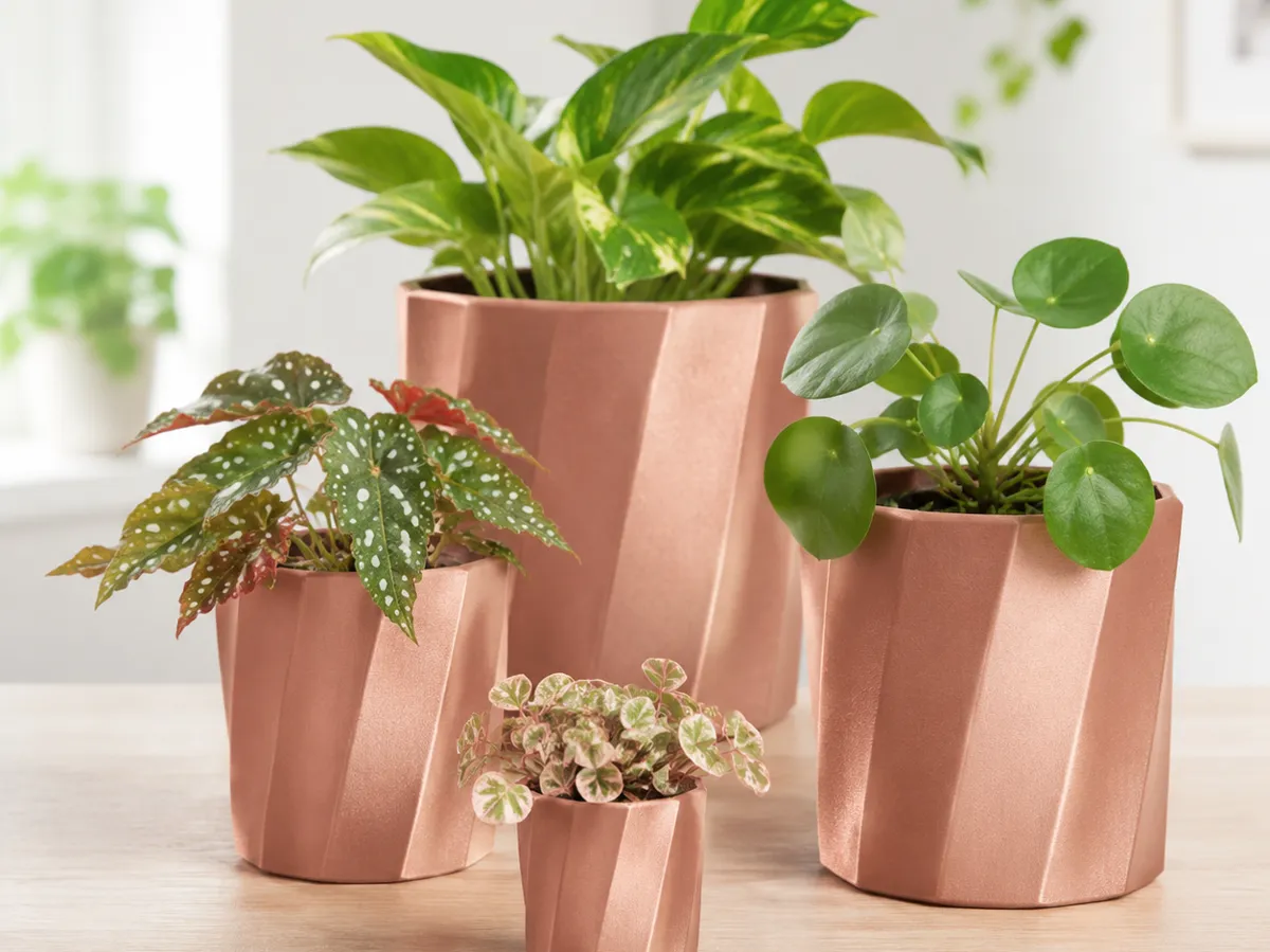 Mai Bloom Facet Wave Watertight Planter Collection - Geometric & Modern Planters, in stock