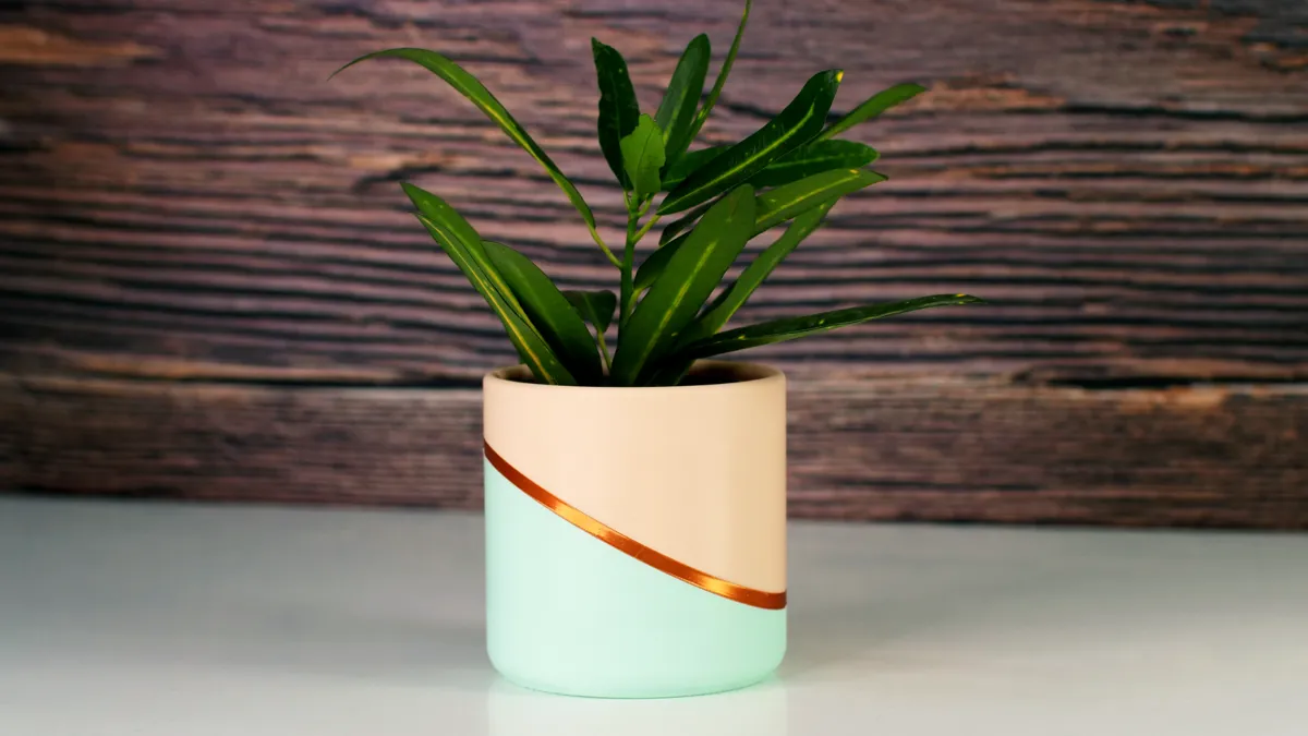 Sloped Ring Modern Planter, photo 2 of 2 - Geometric & Modern Planters, vase