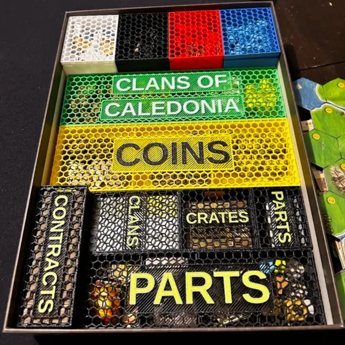 Clans of Caledonia Insert (with lids) - Boxes with Lids, in stock in India