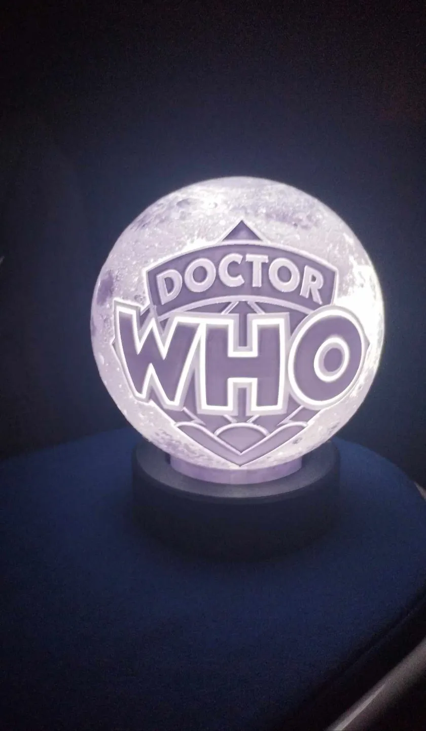 doctor who moon lamp lithophane led kit 001, photo 2 of 4 - doctor who moon lamp lithophane led kit 001 Home Decor Items