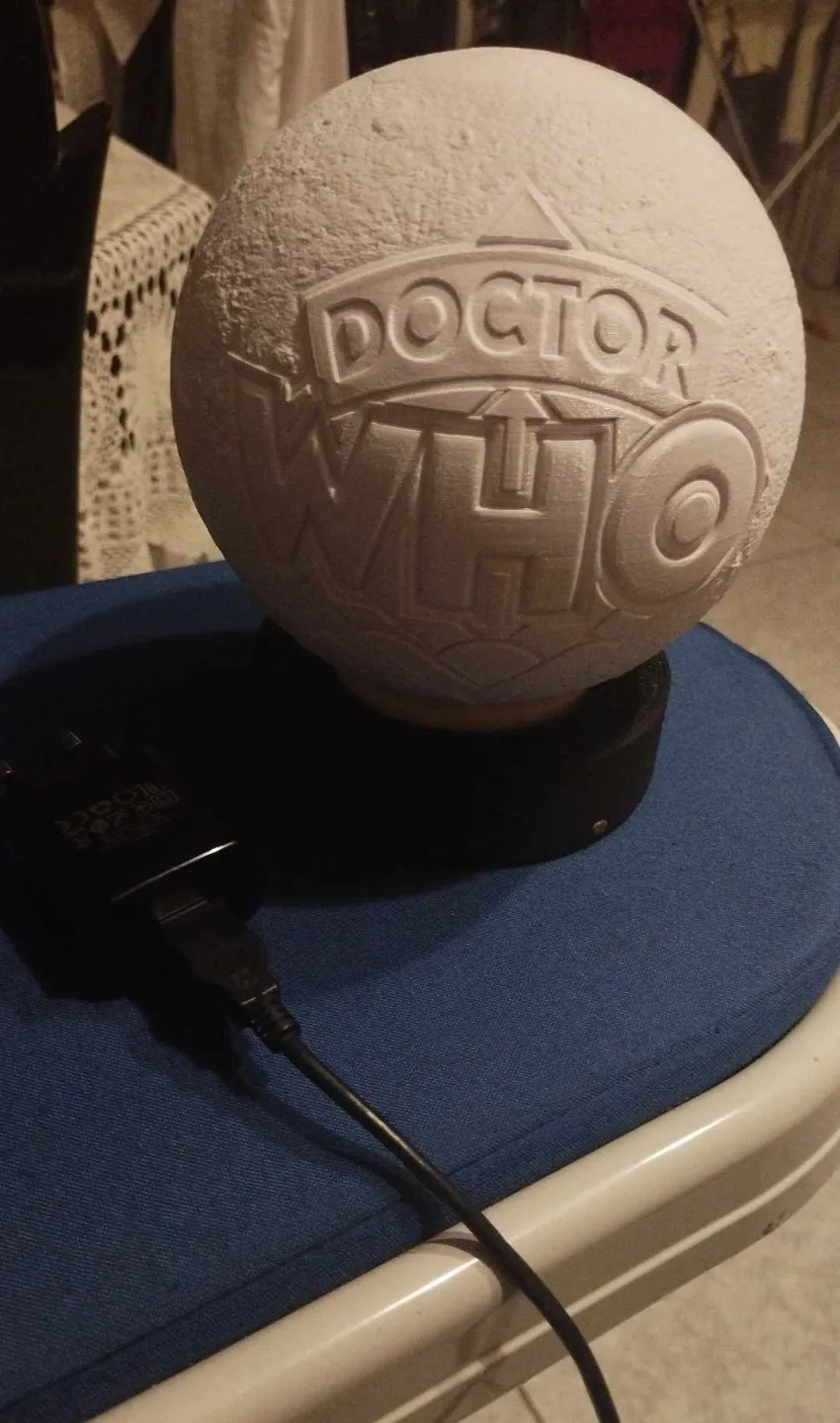 doctor who moon lamp lithophane led kit 001, photo 3 of 4 - doctor who moon lamp lithophane led kit 001 Home Decor Items