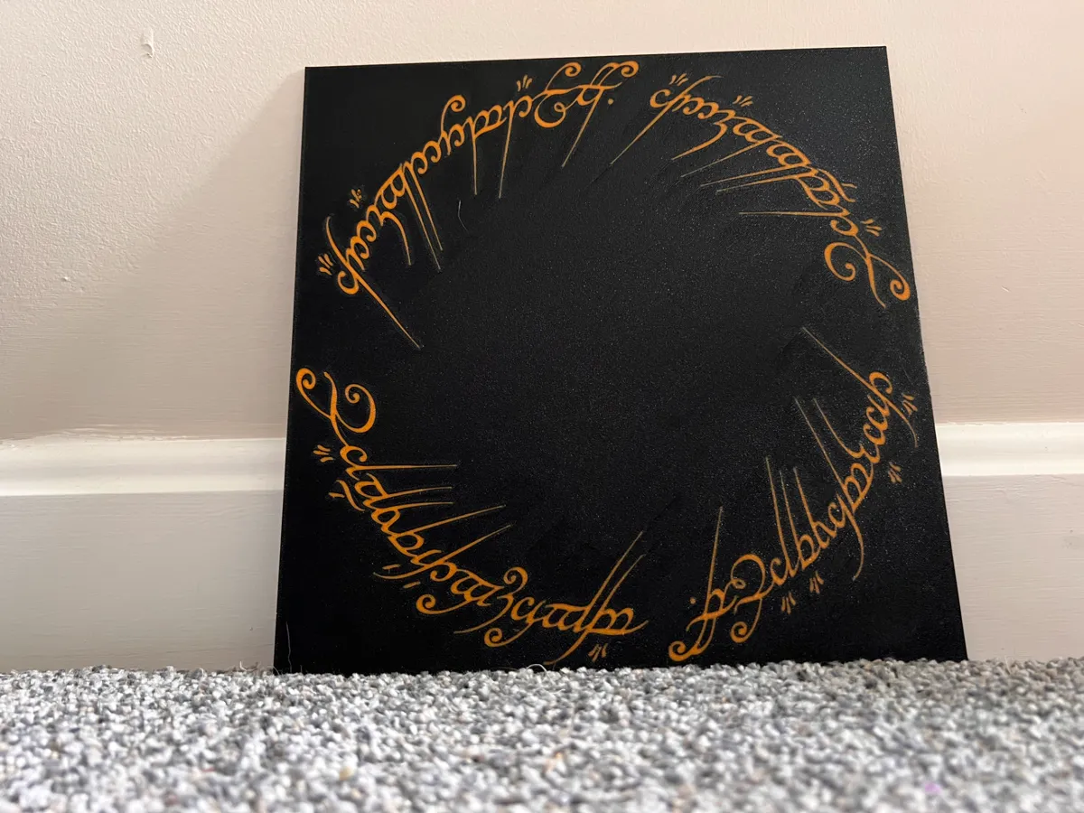 Lord of the Rings One Ring Script LED Lamp, photo 2 of 3 - Lord of the Rings One Ring Script LED Lamp Art
