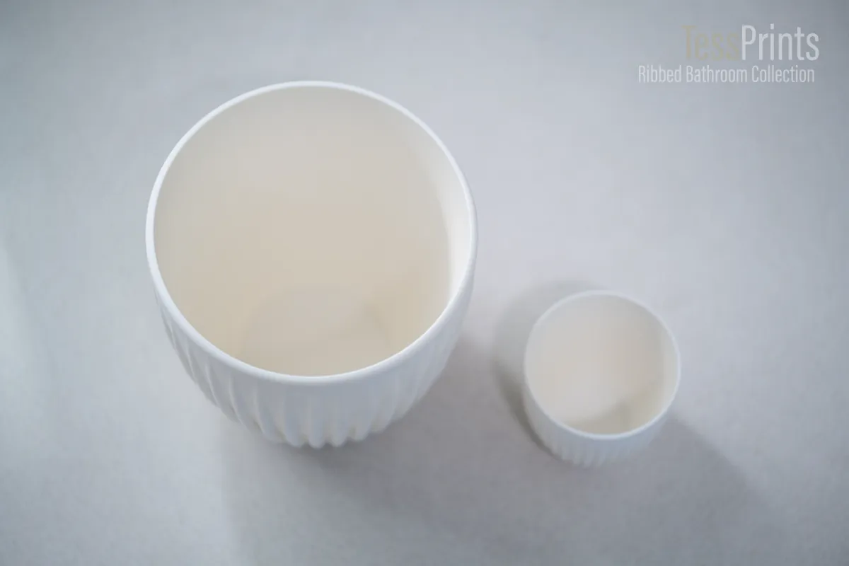 Ribbed Bathroom Collection: Full Cup & Rinse Cup, photo 3 of 4 - Ribbed Bathroom Collection: Full Cup & Rinse Cup Bath & Personal Care