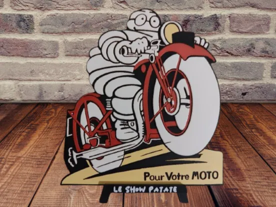 Vintage Michelin Moto Wall Plaque