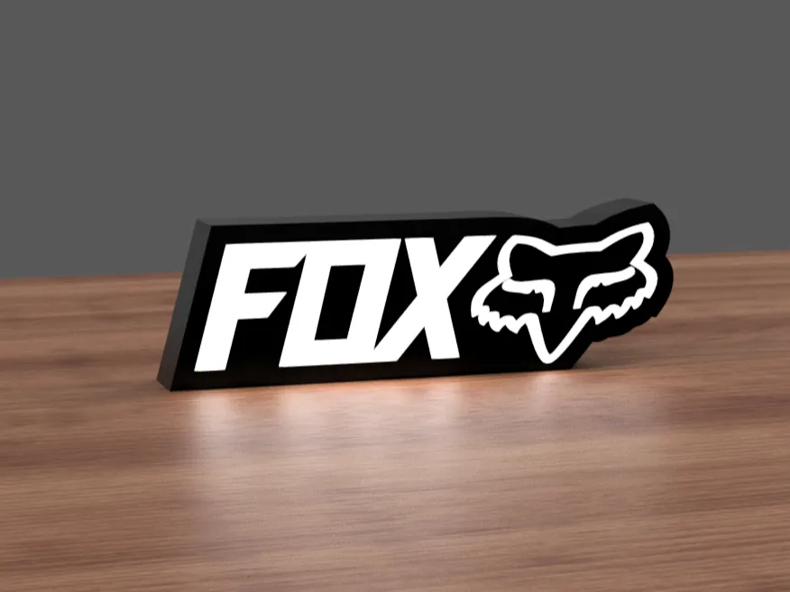 Fox Racing logo lightbox LED lamp