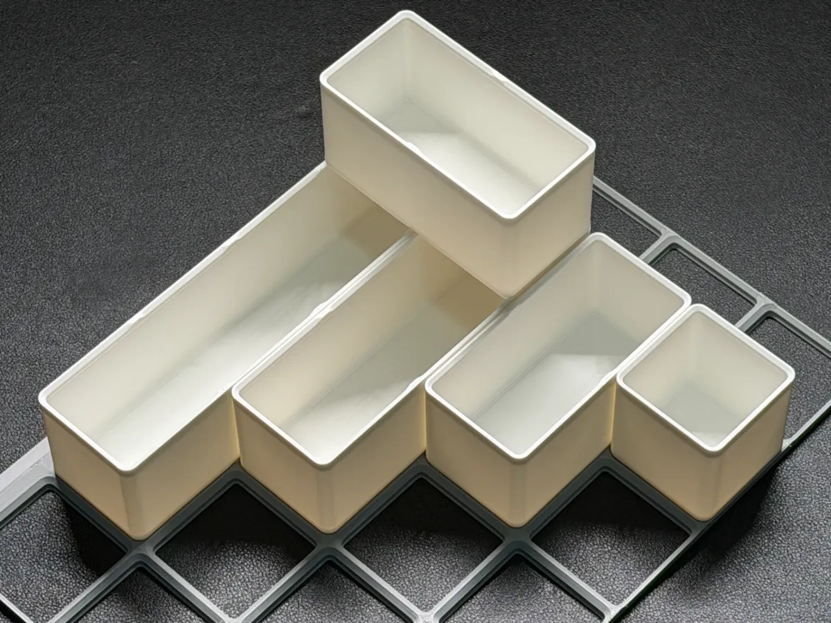 Gridfinity 1x1 to 1x6 stackable trays, 6U (45.8mm)