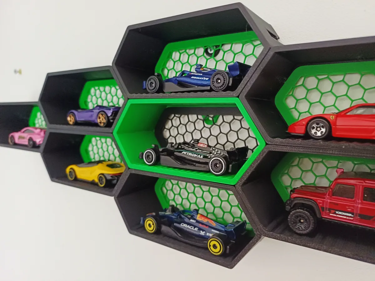 Modular hexagon wall display toy car 1/64