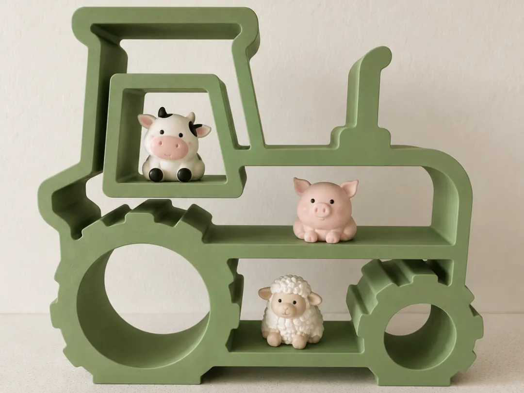Cute Tractor Shelf | Farmhouse Decor Storage