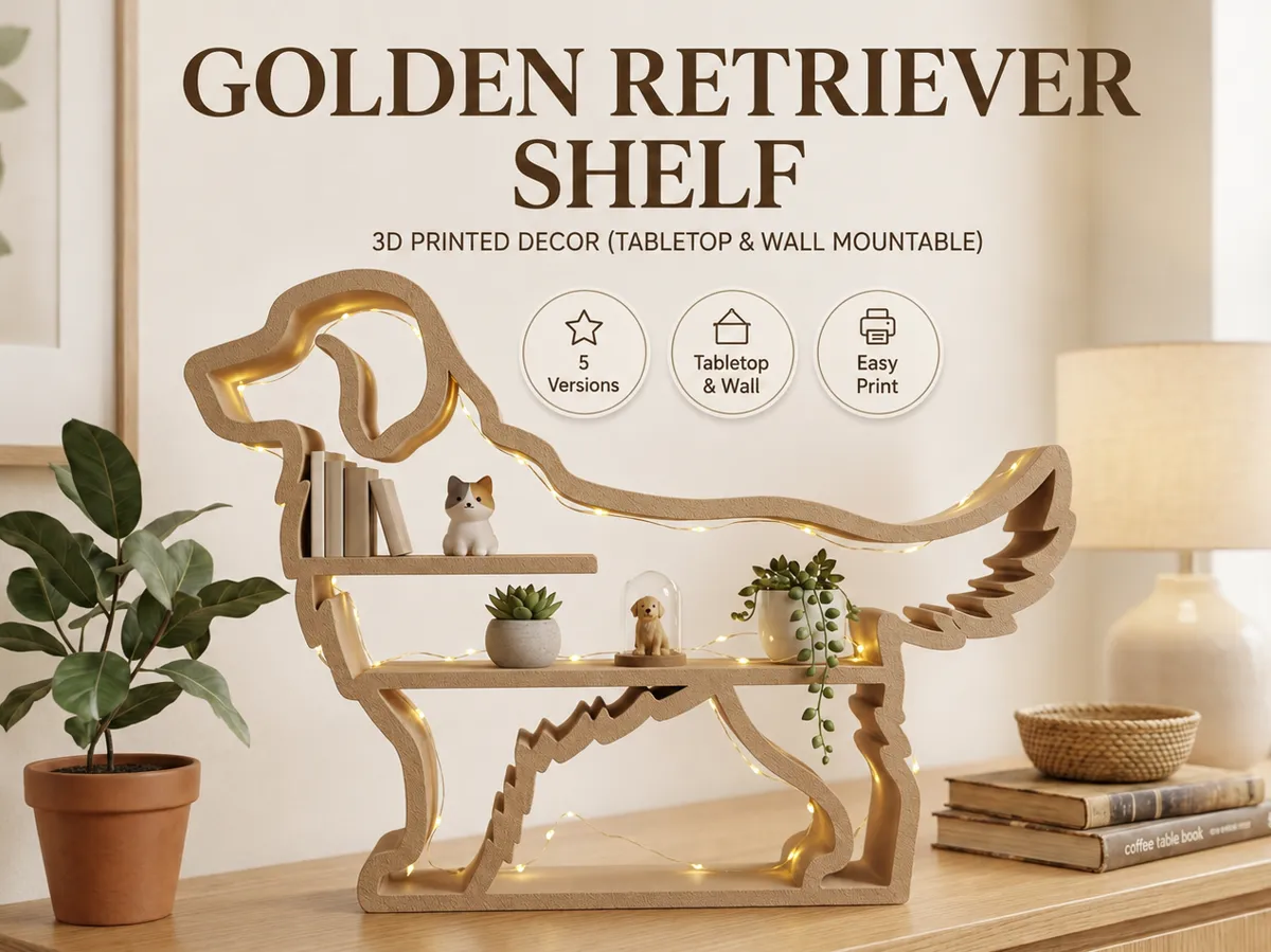 Golden Retriever Shelf Set, Wall & Tabletop - Floating & Wall Shelves, in stock in India