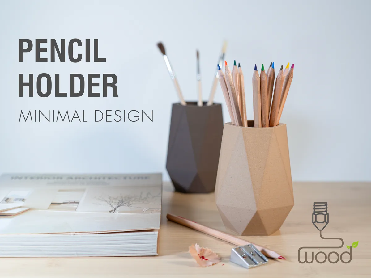 Pencil Holder - Minimal Wood Design