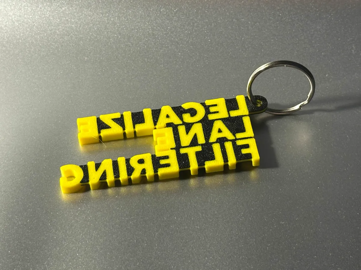 Legalize Lane Splitting/Filtering Keychain, photo 2 of 4 - Legalize Lane Splitting/Filtering Keychain Hobby & DIY