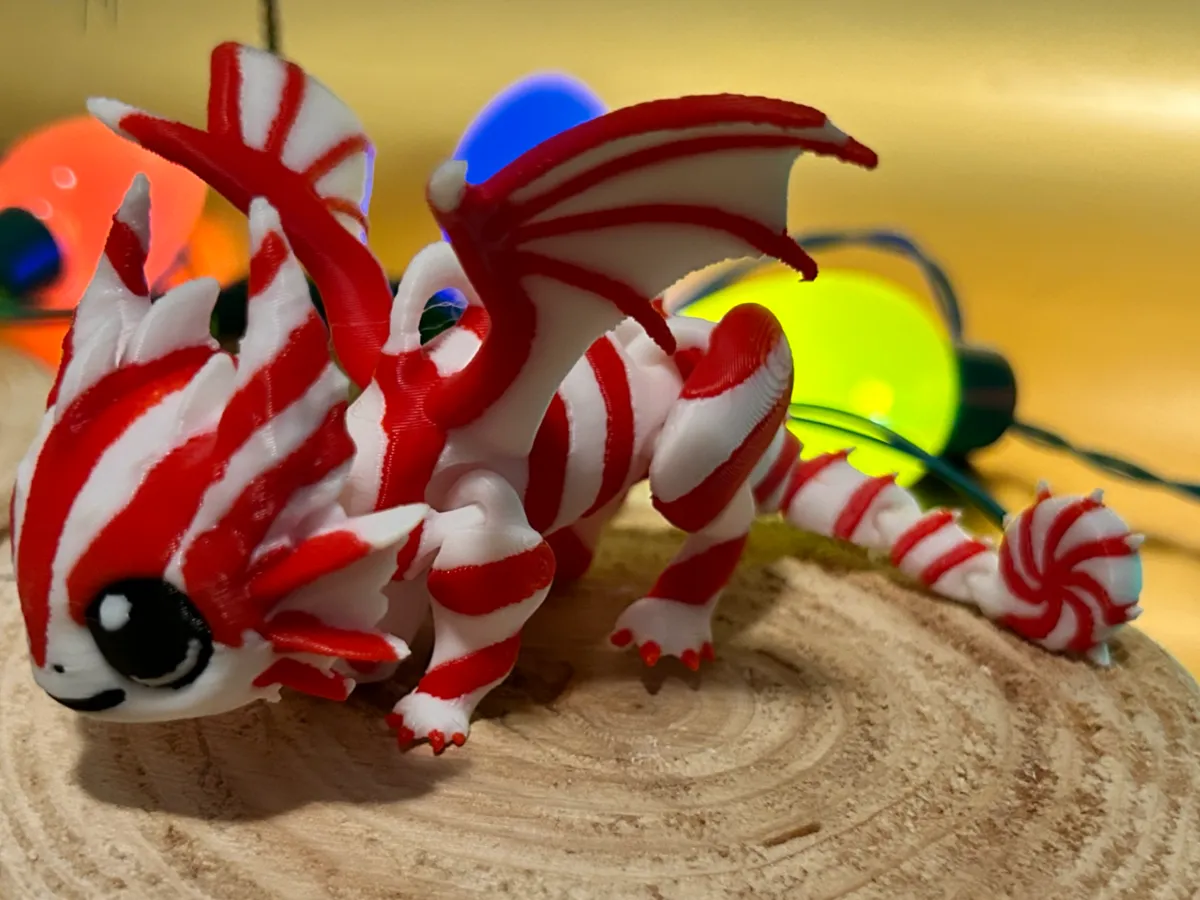 Candy Cane Dragon articulating - Animals, in stock in India