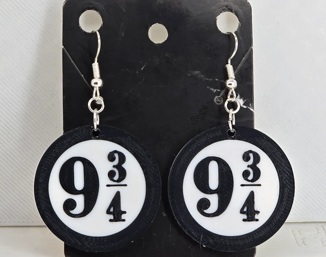 Harry Potter 9 3/4 Layered Earrings and Keychain