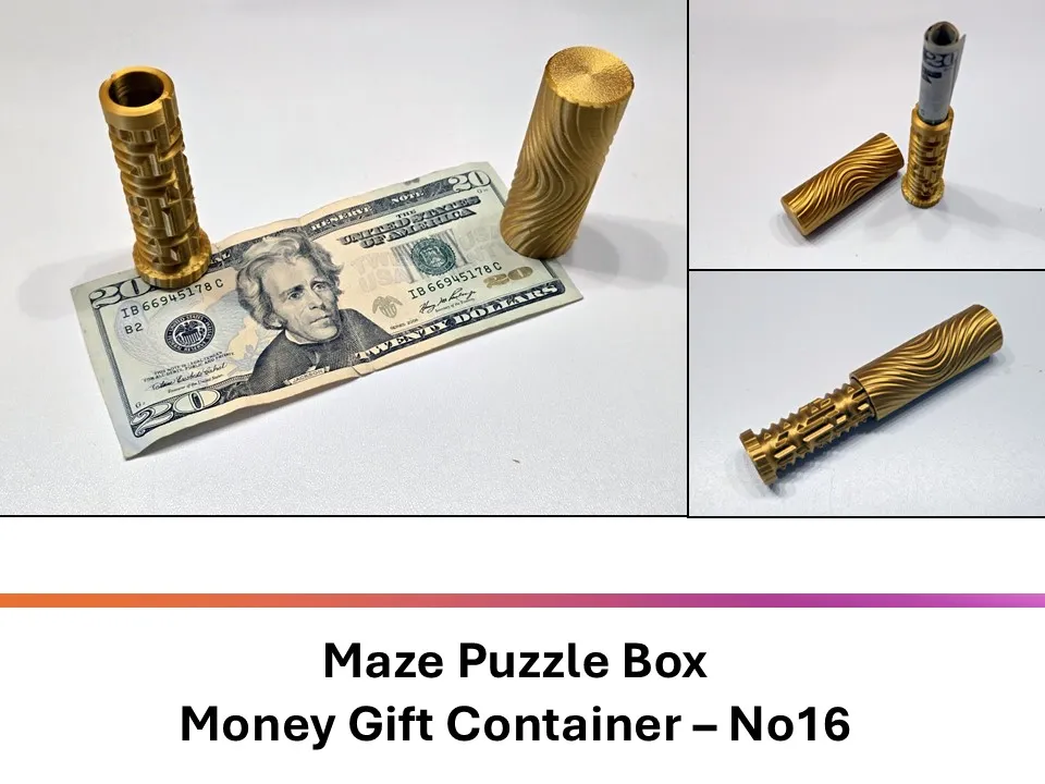Maze Puzzle Box Money Gift Container, No16