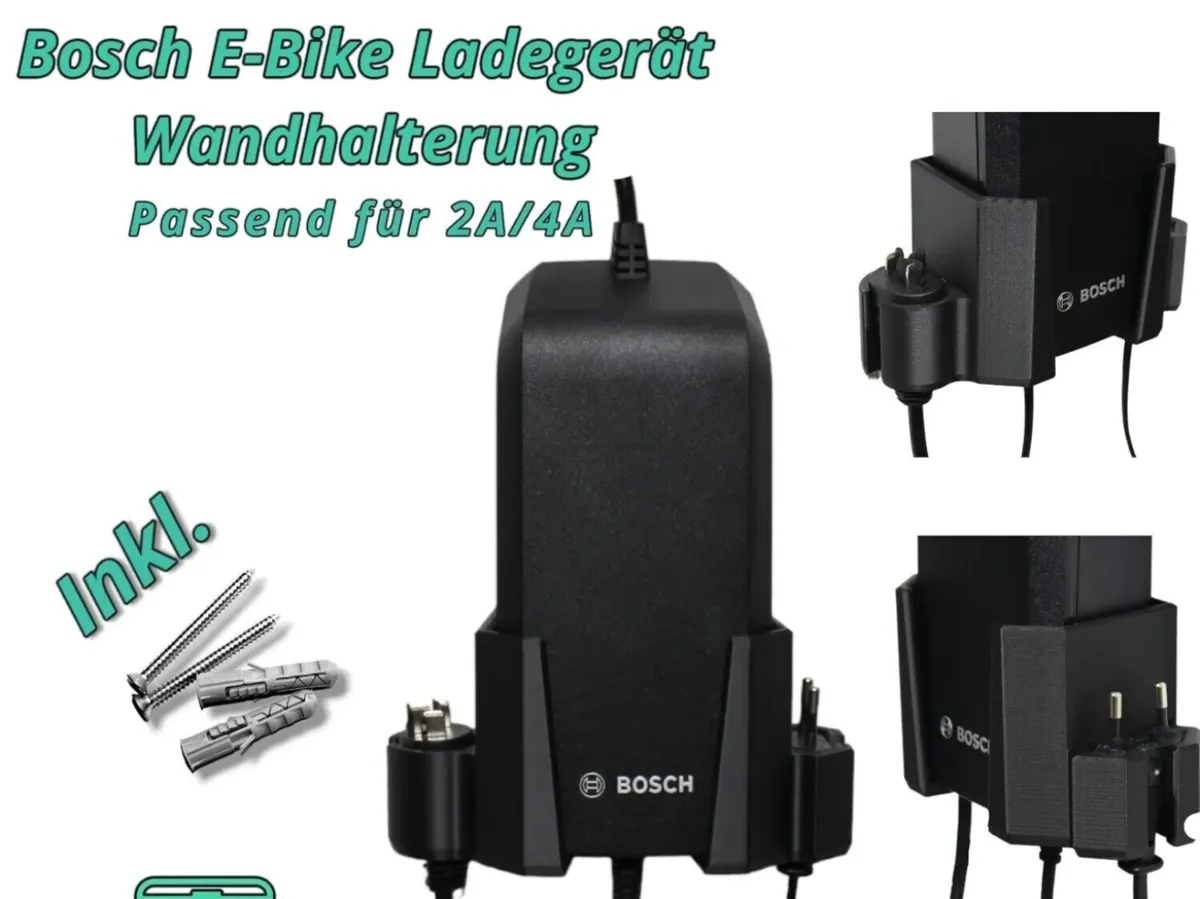 Wandhalterung für Bosch Ebike Ladegerät 2A 4A