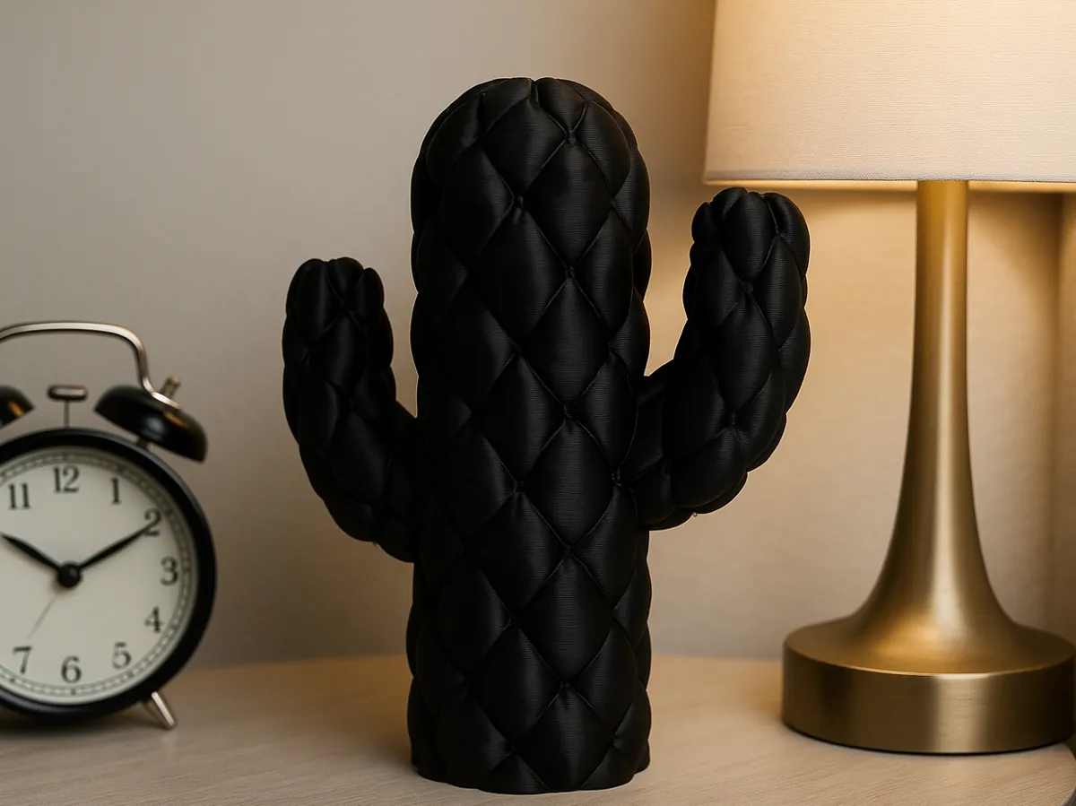 Textured Cactus Sculpture, Modern Botanical Decor