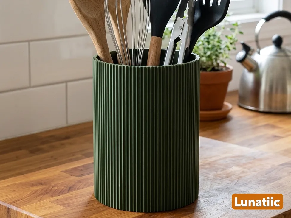 Ribbed Kitchen Utensil Holder