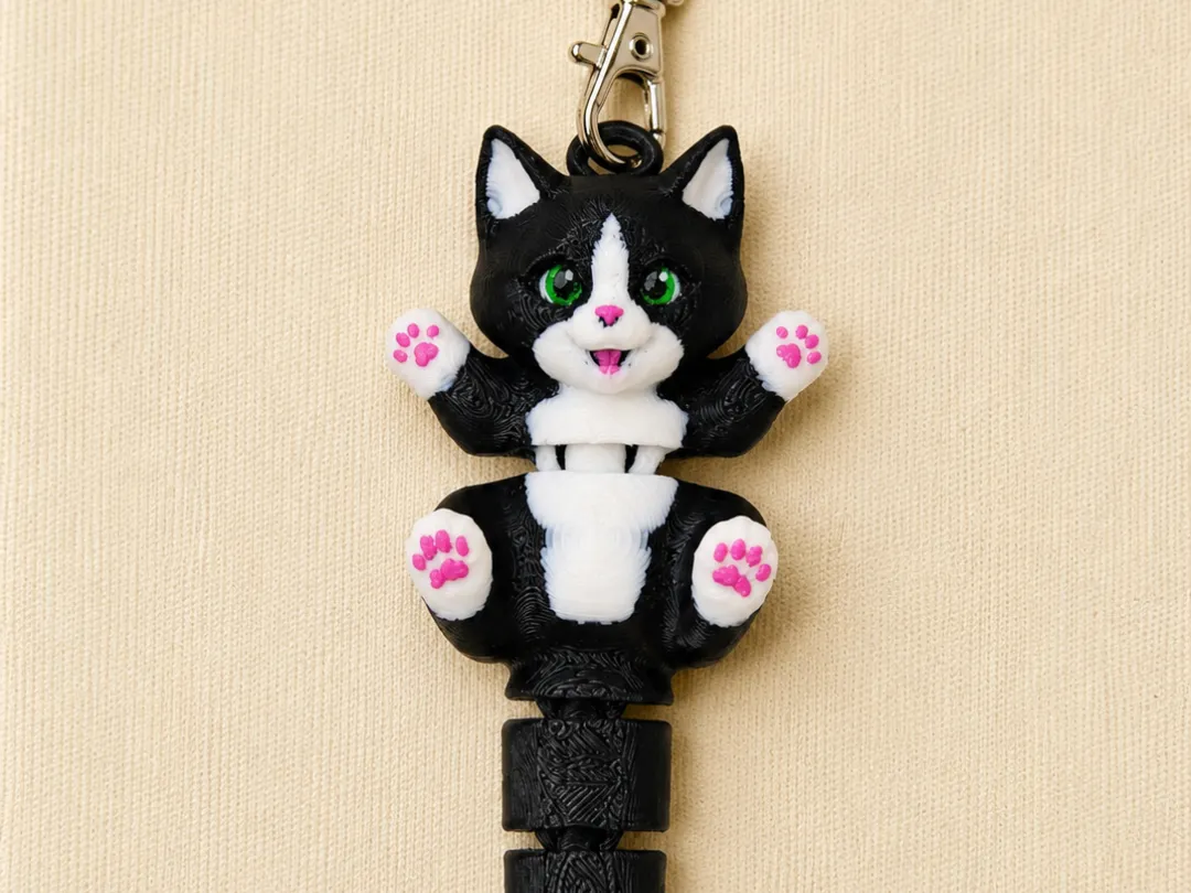 tuxedo cat keychain