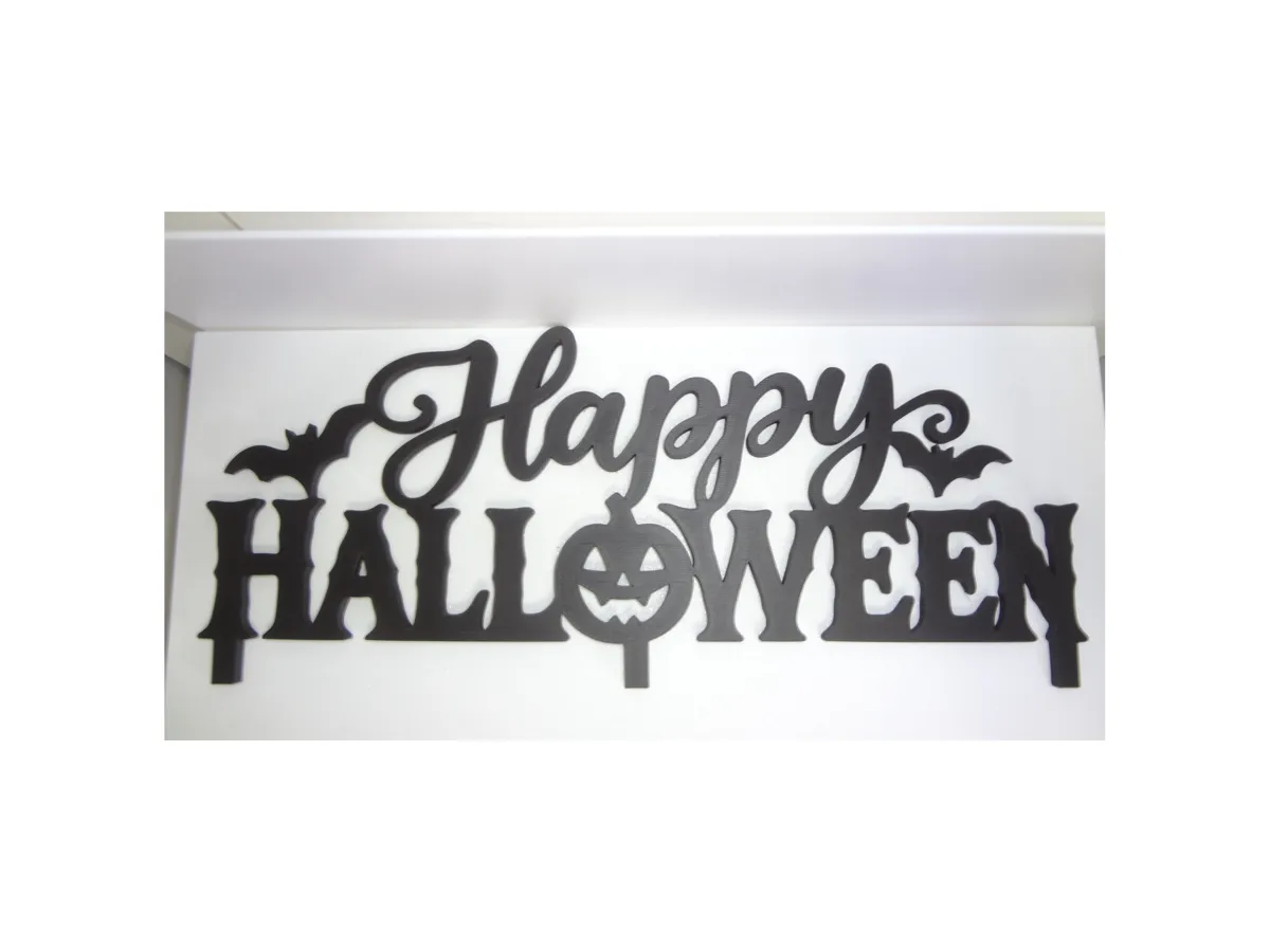 Happy Halloween Sign On Faux Wood Base !, photo 3 of 4 - Happy Halloween Sign On Faux Wood Base ! Household