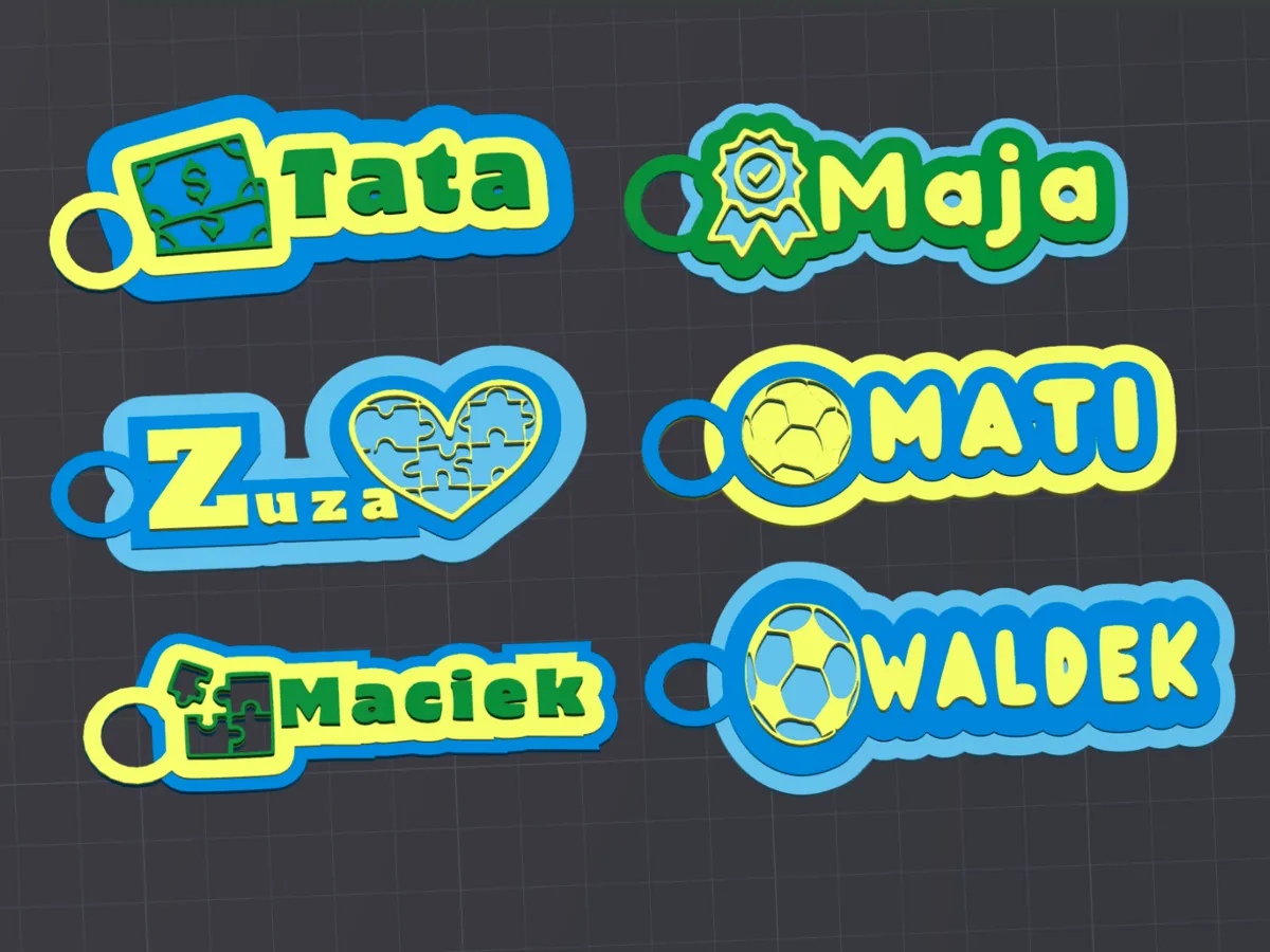 Tata, Zuza, Maciek, Waldek, Maja, Mati keychain