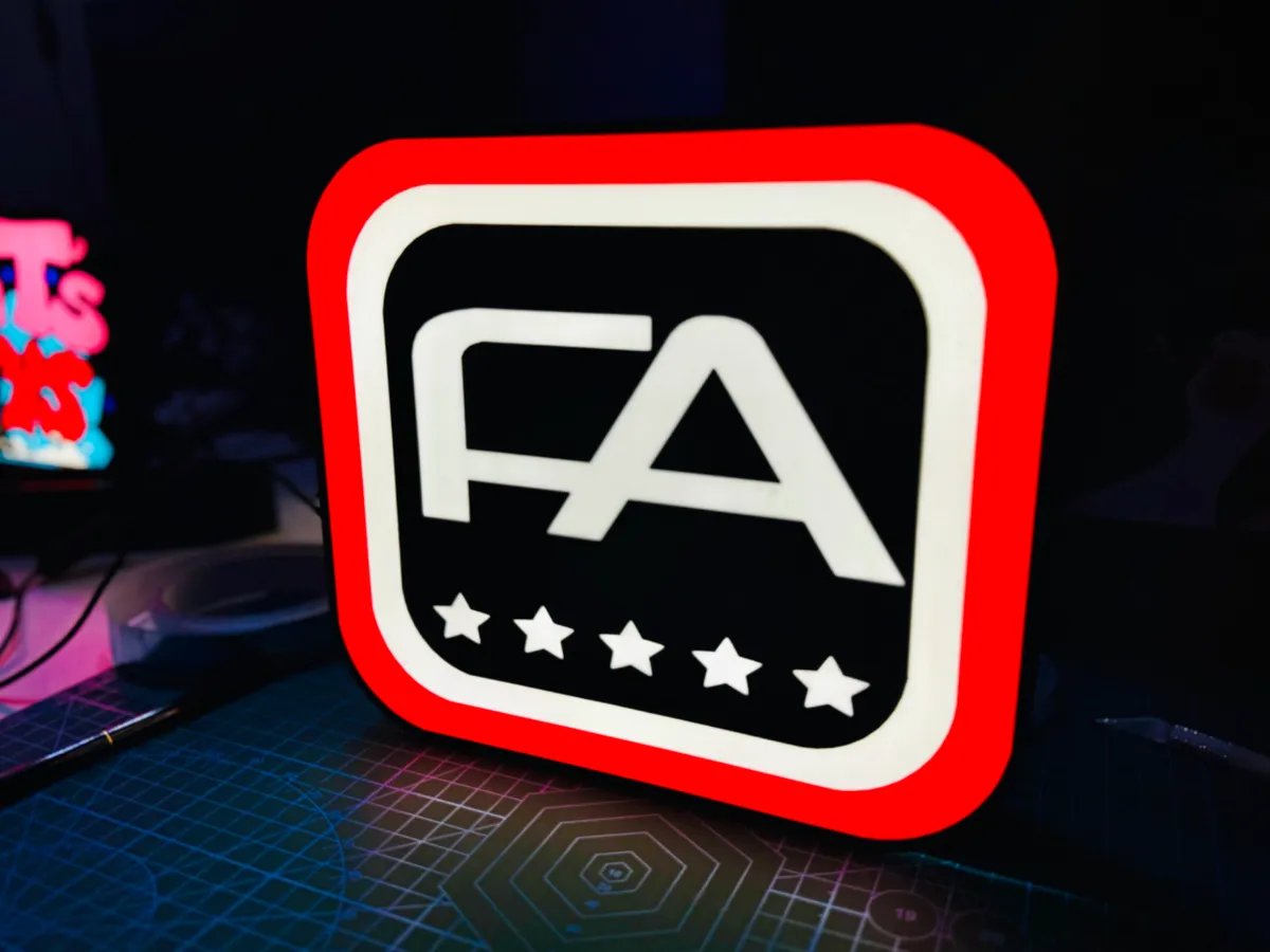 BMX Free Agent - Large Square Logo - Light up Sign - Bike Computer & Light Mounts, in stock