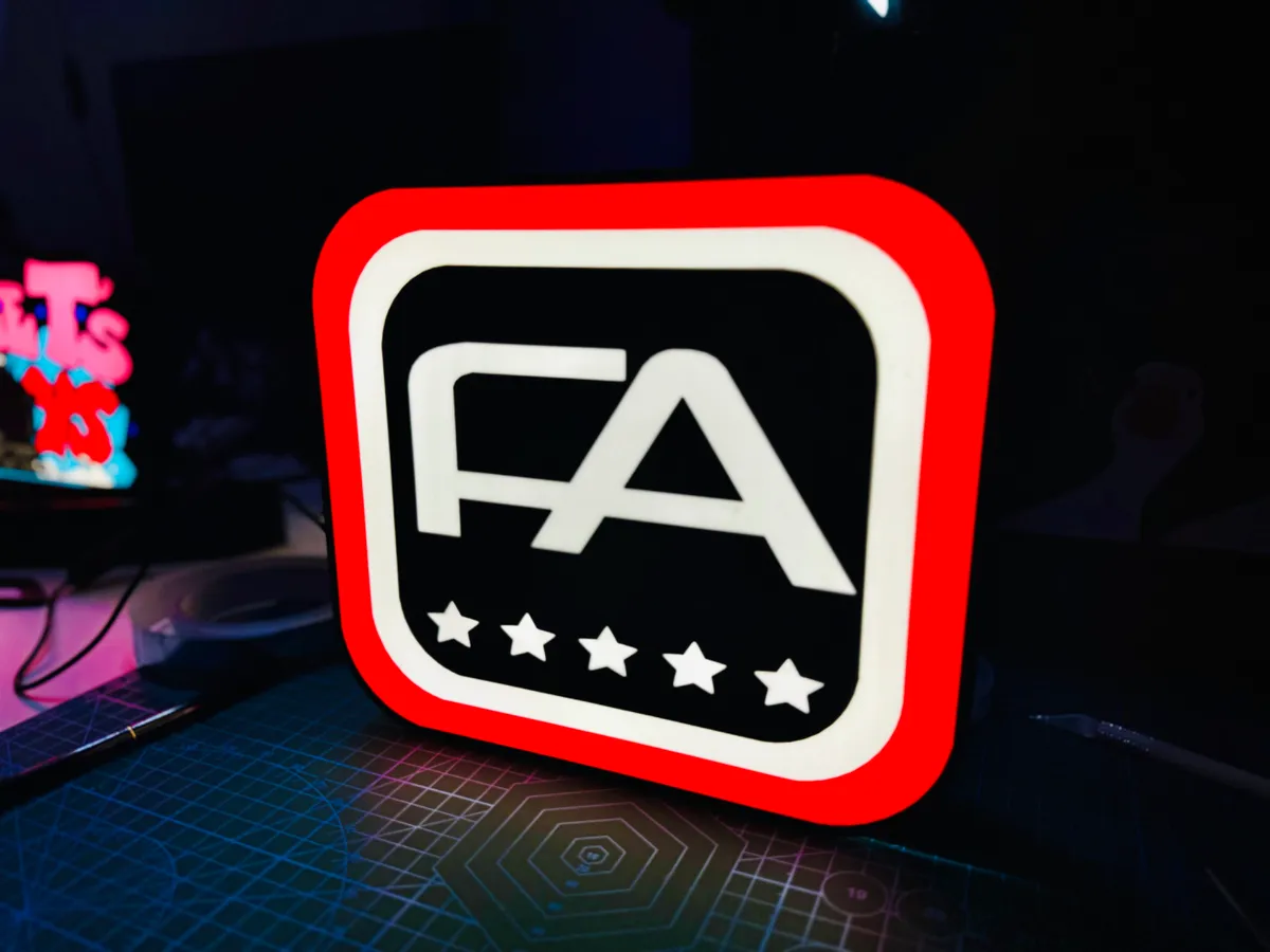 BMX Free Agent - Large Square Logo - Light up Sign, photo 2 of 4 - BMX Free Agent - Large Square Logo - Light up Sign Cycling