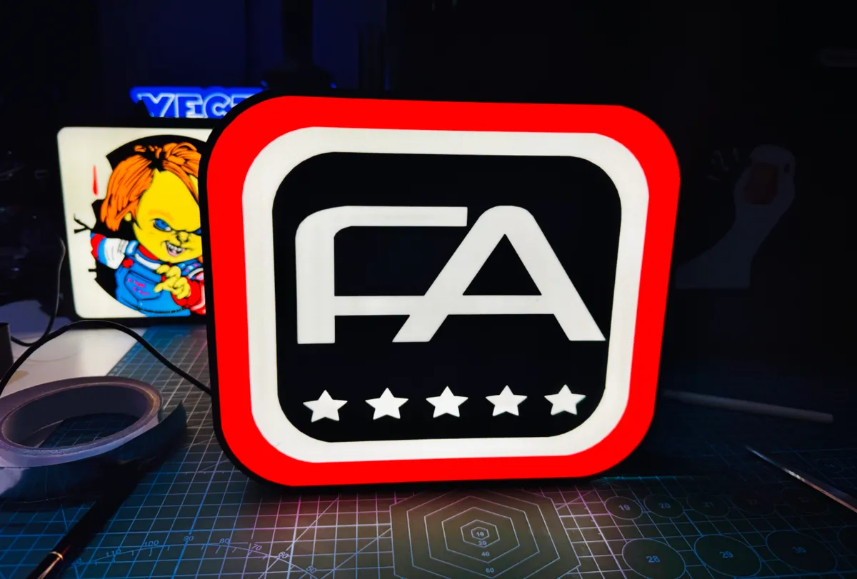 BMX Free Agent - Large Square Logo - Light up Sign, photo 4 of 4 - BMX Free Agent - Large Square Logo - Light up Sign Cycling